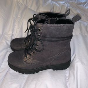 Gray Combat Boots Size 7.5